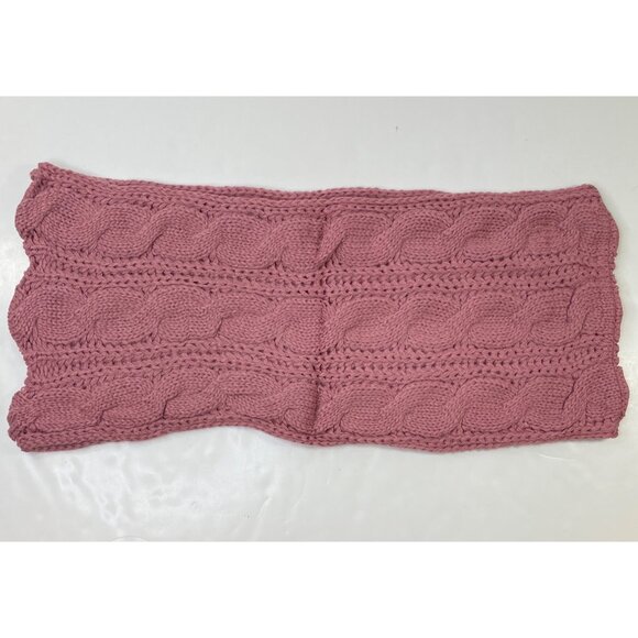 Womens 4 Piece Set Winter Knitted Beanie Hat Circle Scarf Gloves Earmuff Pink - Picture 8 of 8